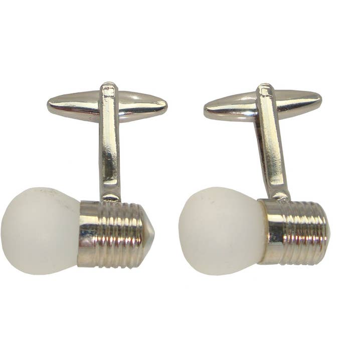 Light Bulb Cufflinks - Silver and White for wholesale by Bassin And Brown