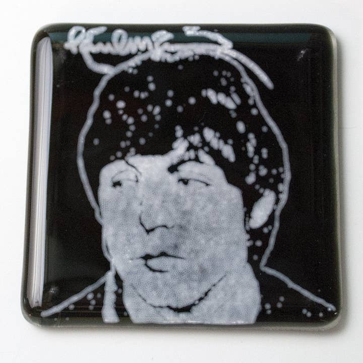 Paul Fused Glass 4" Single Coaster for wholesale by Kiku Handmade | Contemporary Fused Glass Home Goods