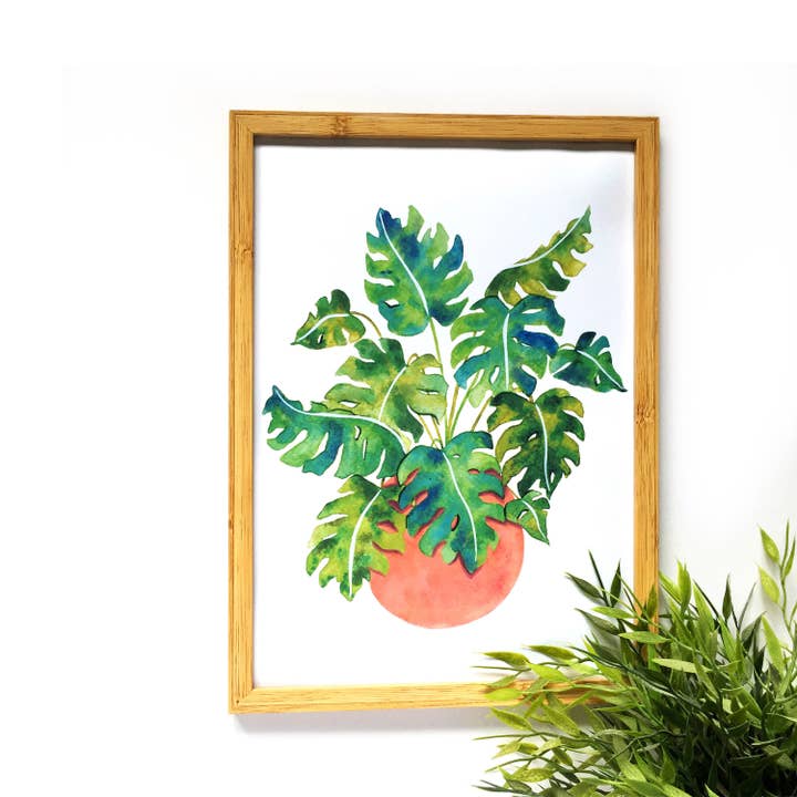 Monstera A4 Växt Print för wholesale av ZoeLathamDesigns