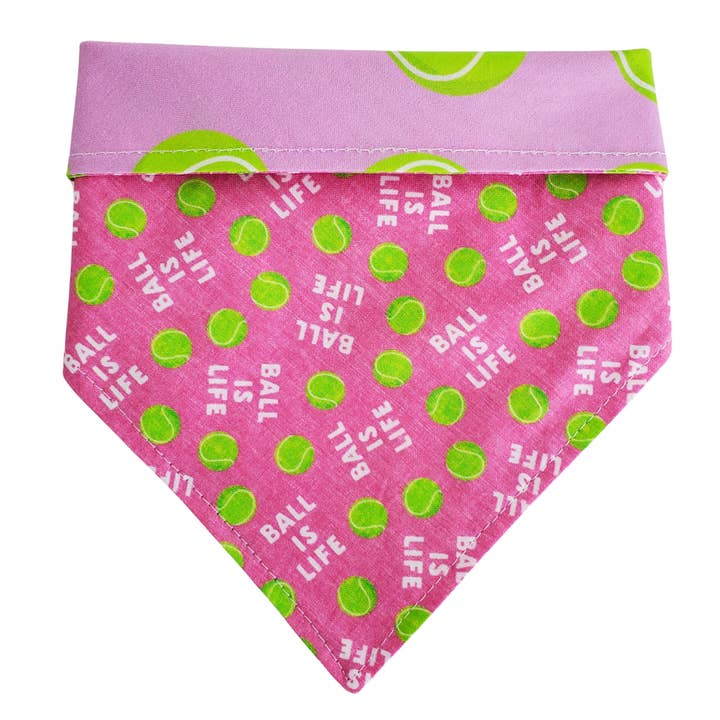 Charlie & the Hound - Wholesale Pet Bandana - Dog - Pink Ball Is Life - Reversible Dog Collar Bandana