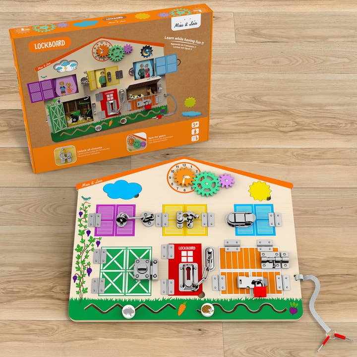 Max & Lea - Wholesale Wood Toy - Kids - LOCKBOARD: A Superb Wooden BusyBoard7