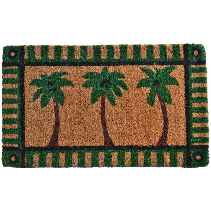 Paillasson de porte en fibre de coco tissé à la main en palmier multicolore pour la vente par Imports Decor Inc