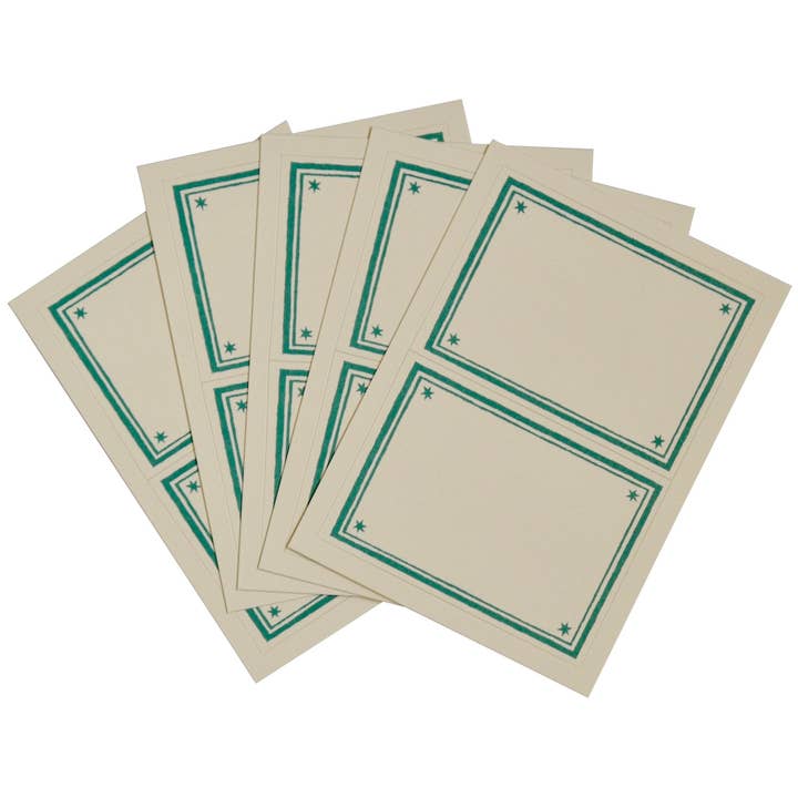 Cambridge Imprint - Wholesale Sticker - Packet of 10 Large Self-Adhesive Labels with Turquoise Border