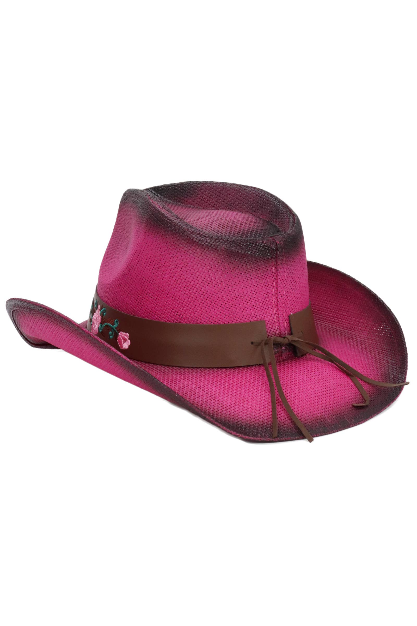 Cap Zone – wholesale Cowboyhatt - Dam – Rosa Ros Concho Bälte Ombre Strå Cowboyhatt16