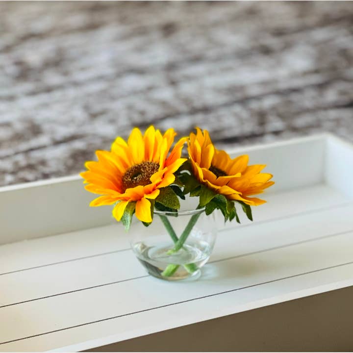 Simply Elegant By Tara - Wholesale Artificial Flowers - Silk Sunflower Arrangement | Sunflowers In Faux Water 2