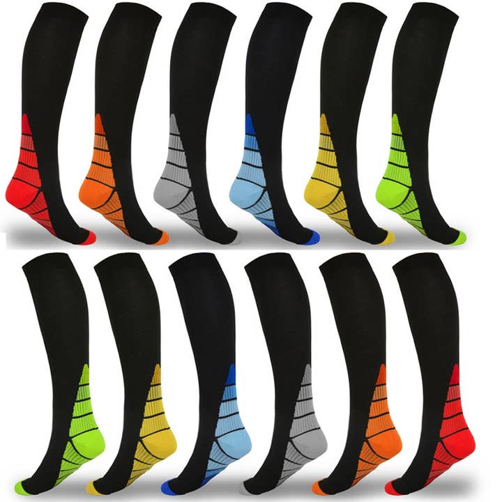 Cloud Cushion Slides - Wholesale Socks - Unisex - Compression Socks for Men & Women (6 Pack)