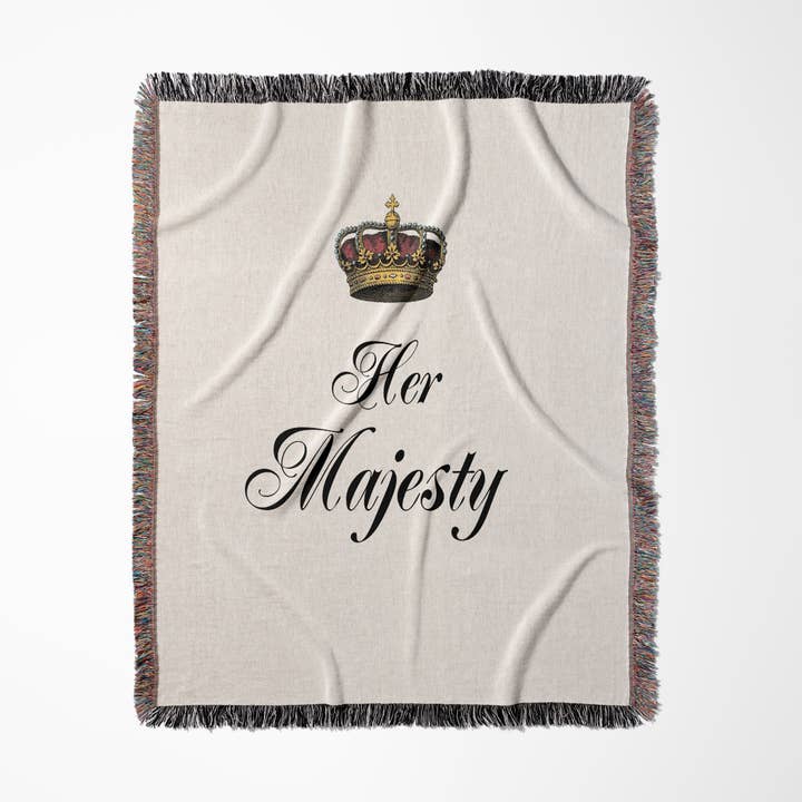 3dRose - Wholesale Throw Blanket - 3dRose, Her Majesty - part of a his and hers mr and mrs couple gift set - funny princess queen fun humor, Blanket0