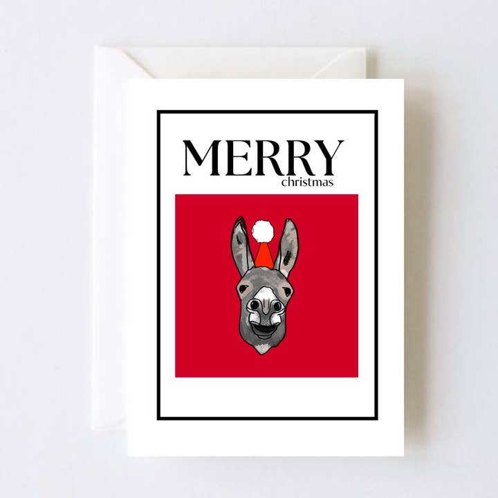 Merry Christmas - Donkey Christmas Card for wholesale by STETCH
