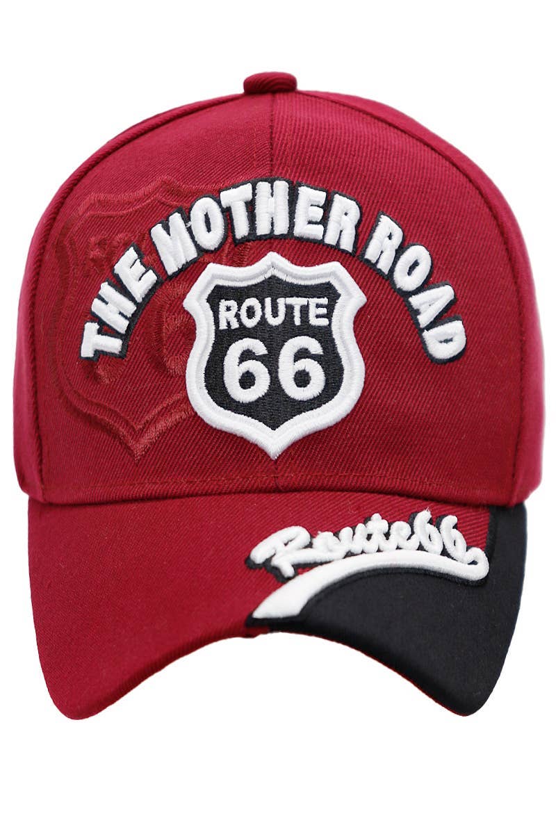 Cap Zone - Wholesale Baseball Cap - Women's - Route 66 The Mother Road Arc Logo Acrylic Baseball Cap18
