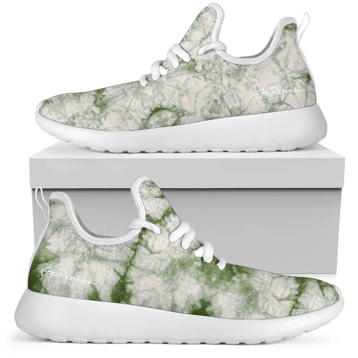 Sage Tie Dye Mesh Knit Sneakers for wholesale by BettinaMarksCollections