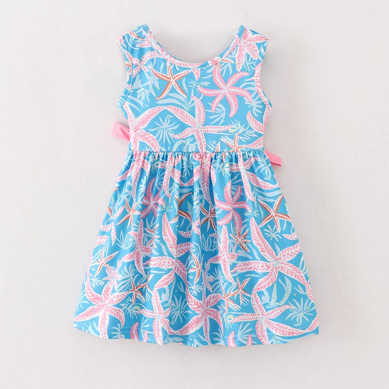 Auraquise - Wholesale Dress - Kids - Summer Girls Starfish Sleeveless Milk Silk Dress1