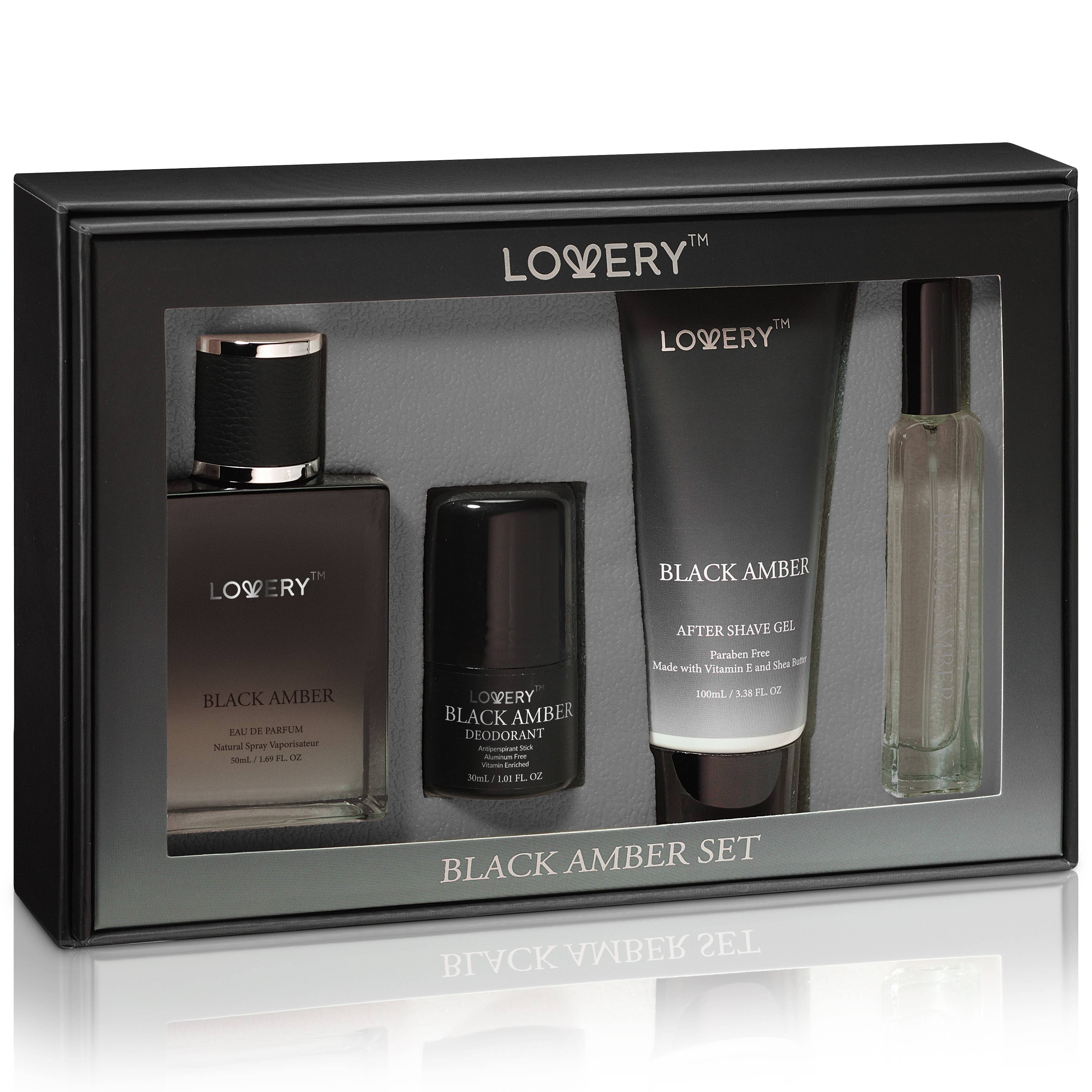 Lovery - Wholesale Bath & Body Set - Men's - Mens Christmas Gifts, Black Amber Body Care Grooming Set3