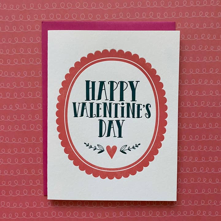 Happy Valentine's Day - letterpress cards for wholesale by Lucky Bee Press