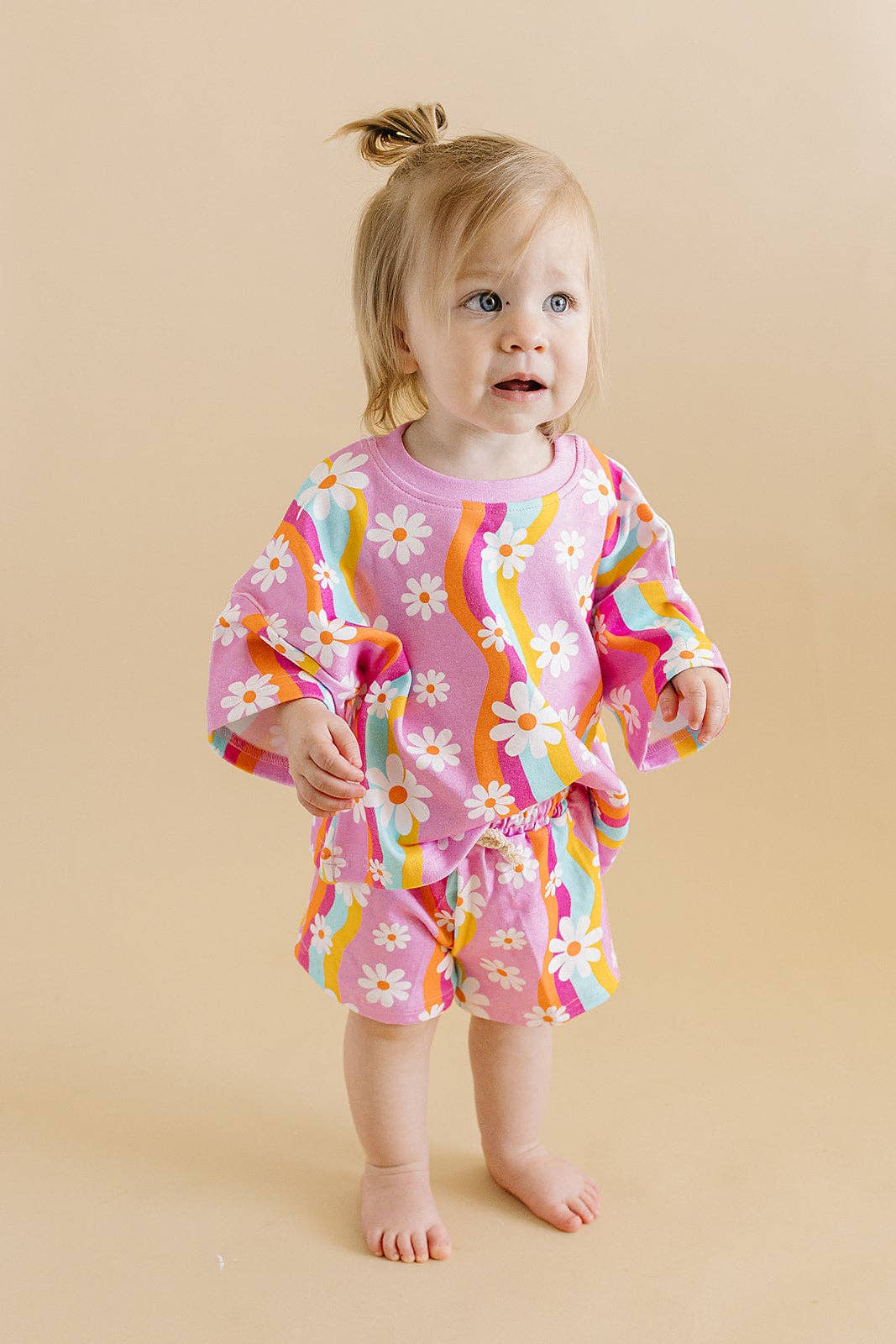 Lucky Panda Kids - Vente Ensemble haut et short – enfant - Ensemble short Groovy Daisy pour filles3