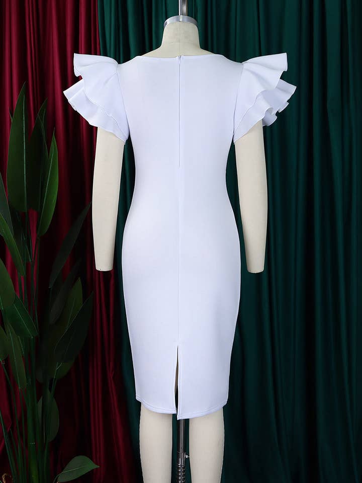 Aria Romance - Wholesale Dress - Women's - Beaded Flutter Sleeve Shift Dress6