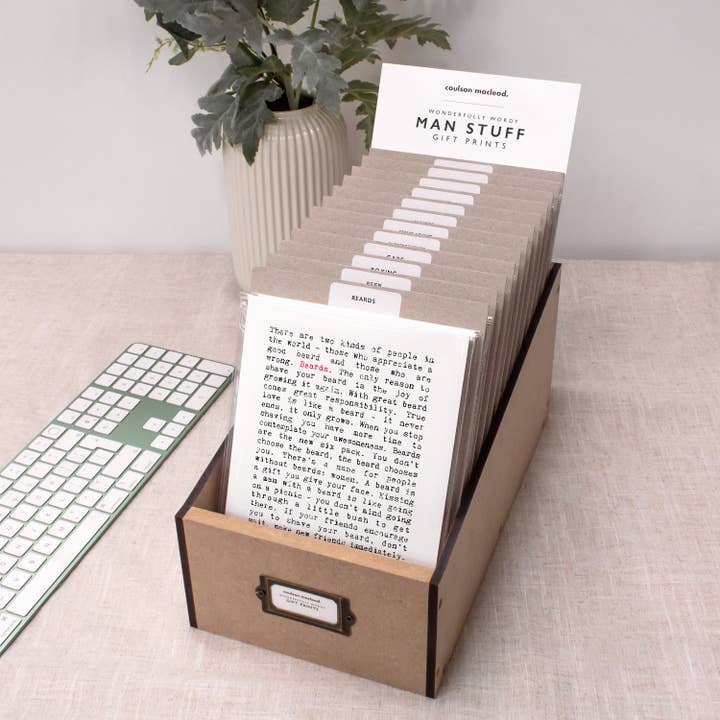 Man Spullen 'Wijze Woorden' Prints Voor Mannen, Houten Display Box voor wholesale door Coulson Macleod (U.S. Duties Paid)