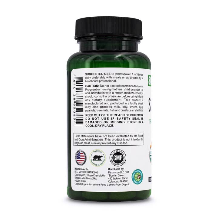 SiberianGreen - Wholesale Oral supplement/vitamin - 28 Superfoods Siberian Green Formula 60 Tabs - Certified Organic Essential Greens Nutritious Fruits & Veggies2