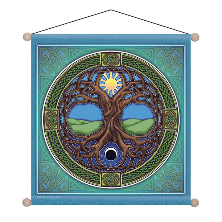30" X 30" Banner Temple Tree of Life for wholesale by Mandala Arts