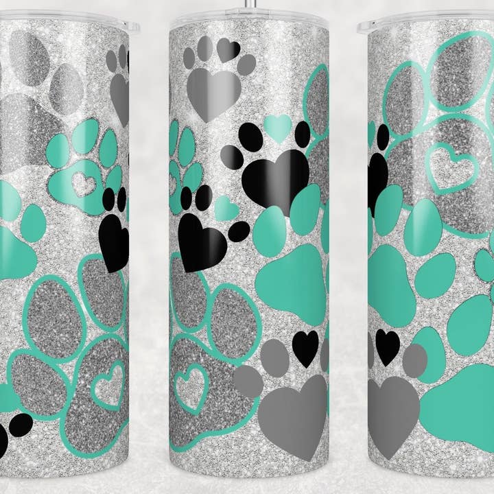 Paw Tumbler, Pet Tumbler, 20 oz Skinny Tumbler for wholesale by Dm Crafting