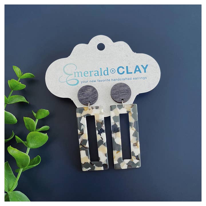 Retângulo acrílico com poste de madeira - Desert Tan por atacado de Emerald and Clay