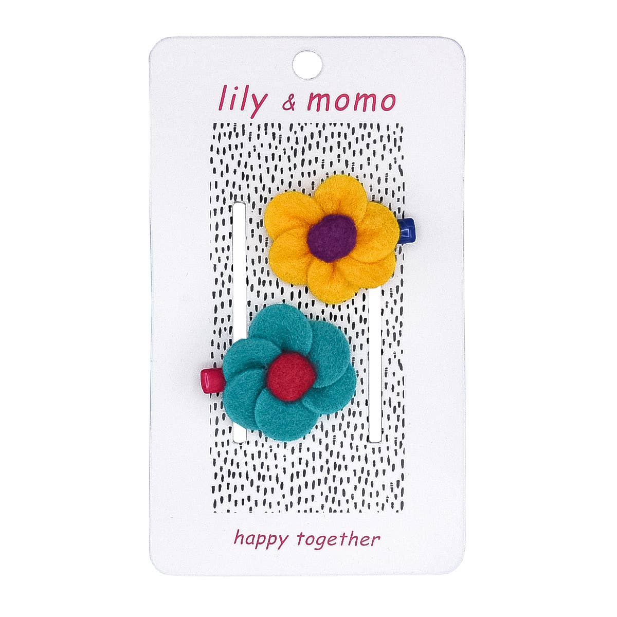 Lily and Momo - Wholesale Hair Clip - Kids - Little Flower Hair Clips - Aqua & Yellow0