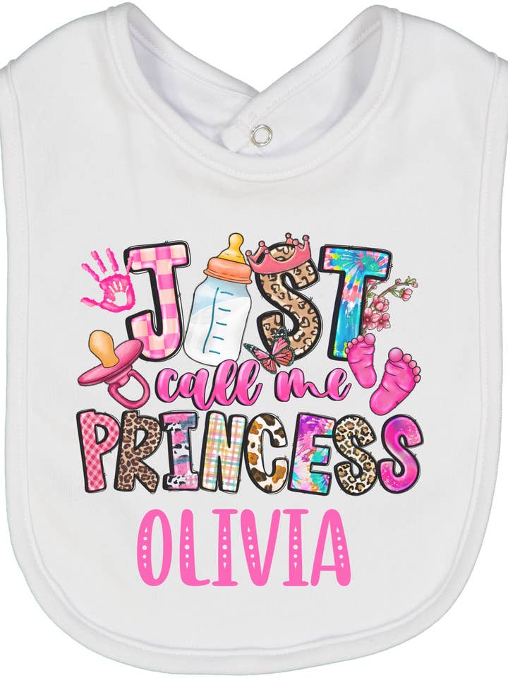 Just Call me Princess Personalized Bib 3 for wholesale by Initial Request