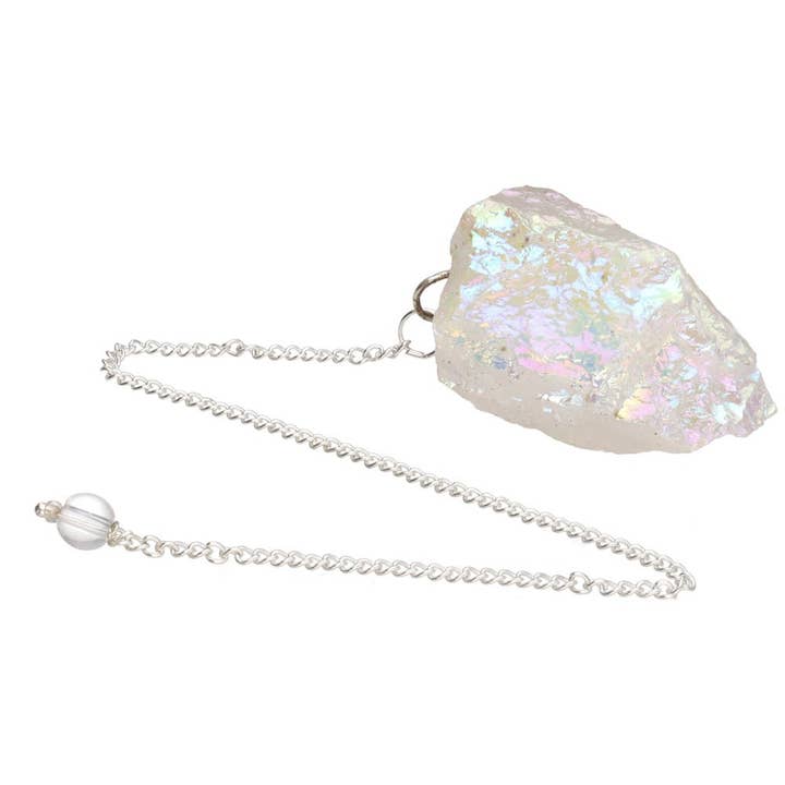 Vives de la Cortada S.L - Wholesale Pendulum Board - Raw White Aqua Aura Quartz Pendulum (BRU1)1