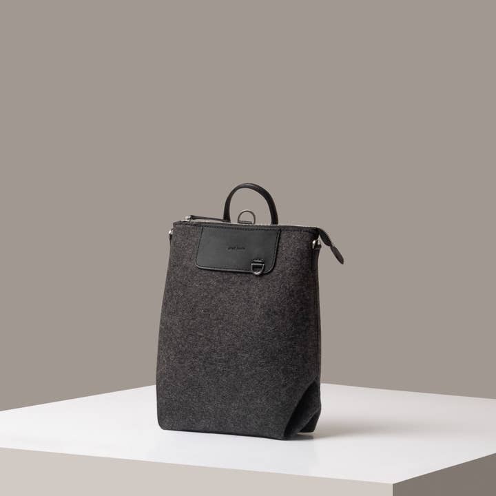 Bedford Merino Wool Midi Backpack in Charcoal for wholesale on Faire