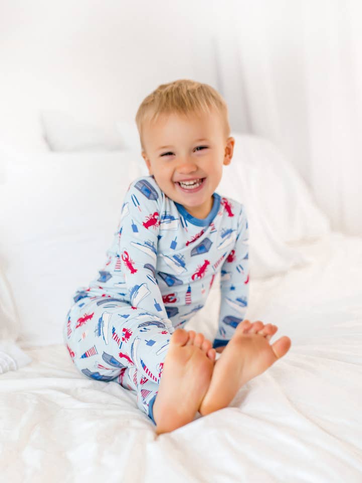 ⚓ Bailey- All Things Lobster Fishing Two Piece Pajama Set for wholesale by Bailey Baby Co.