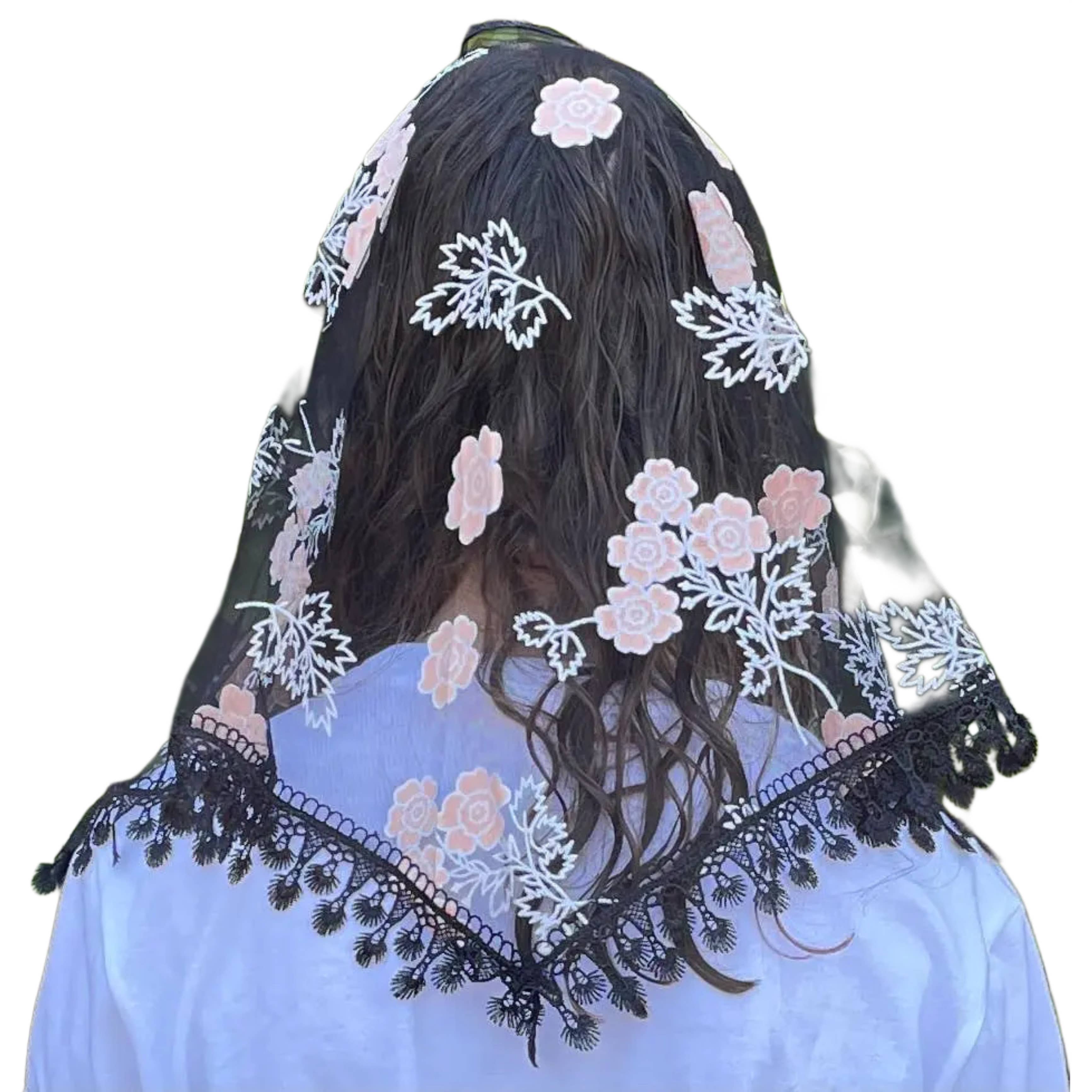 Oremus Mercy - Wholesale Veil - Women's - Veil ~ Mystic Rose - BLACK 2