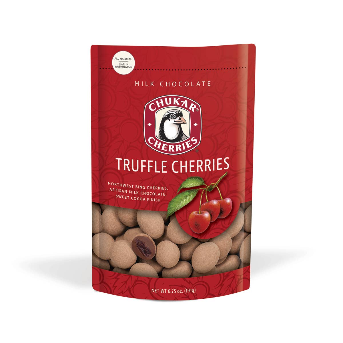 Chukar Cherry Company - Wholesale Chocolate Covered Sweets - 6.75 oz Truffle Cherries - Milk Chocolate