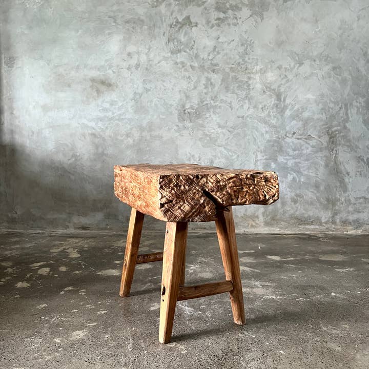 Office Objets - Wholesale Bench - Small organic bench in blonde Asian teak with four legs - Sepuluh48