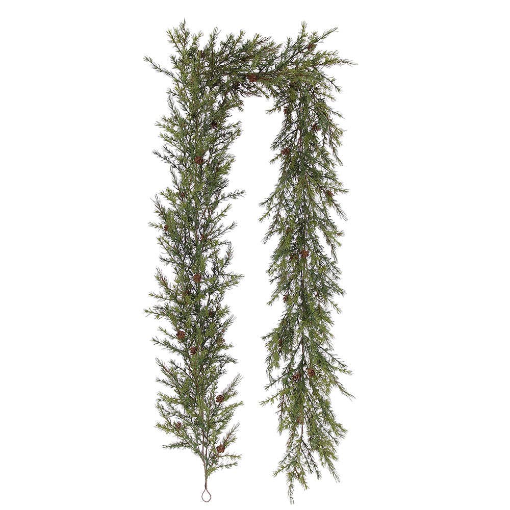 CG Hunter - Wholesale Bunting/Garland - 9' Artificial Pine Garland with Pinecones1