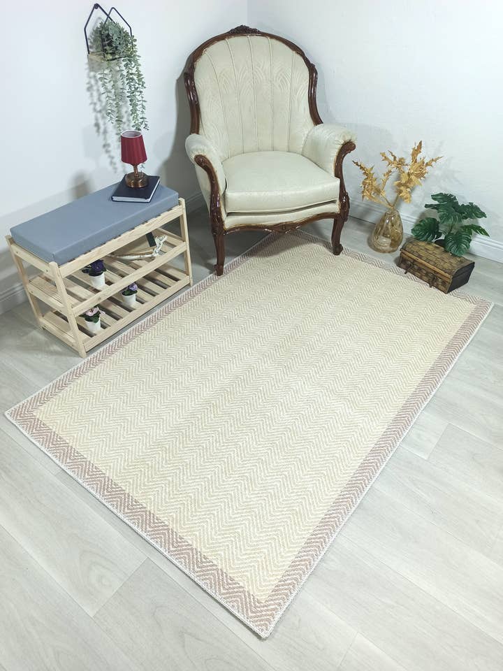 Scandinavian Nordic design Modern Beige Area Rug for wholesale by Fame Living