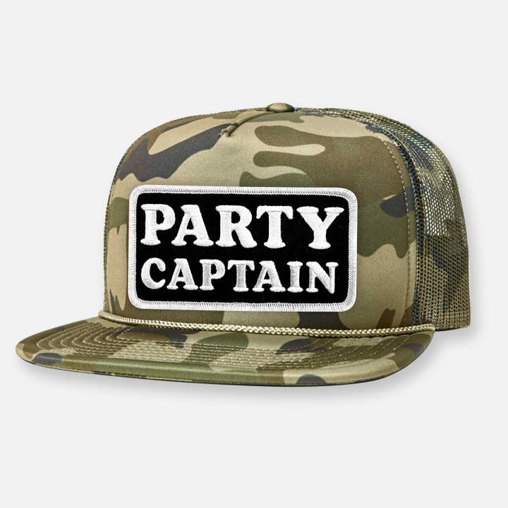 Webig Moto Company - Wholesale Trucker hat – Unisex - PARTY CAPTAIN FLAT BILL PATCH HAT1