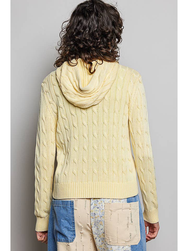 Pol Clothing - Wholesale Hoodie - Women's - Full Sleeve Solid Acrylic Sweater Hoodie Zip Up Knit Top39