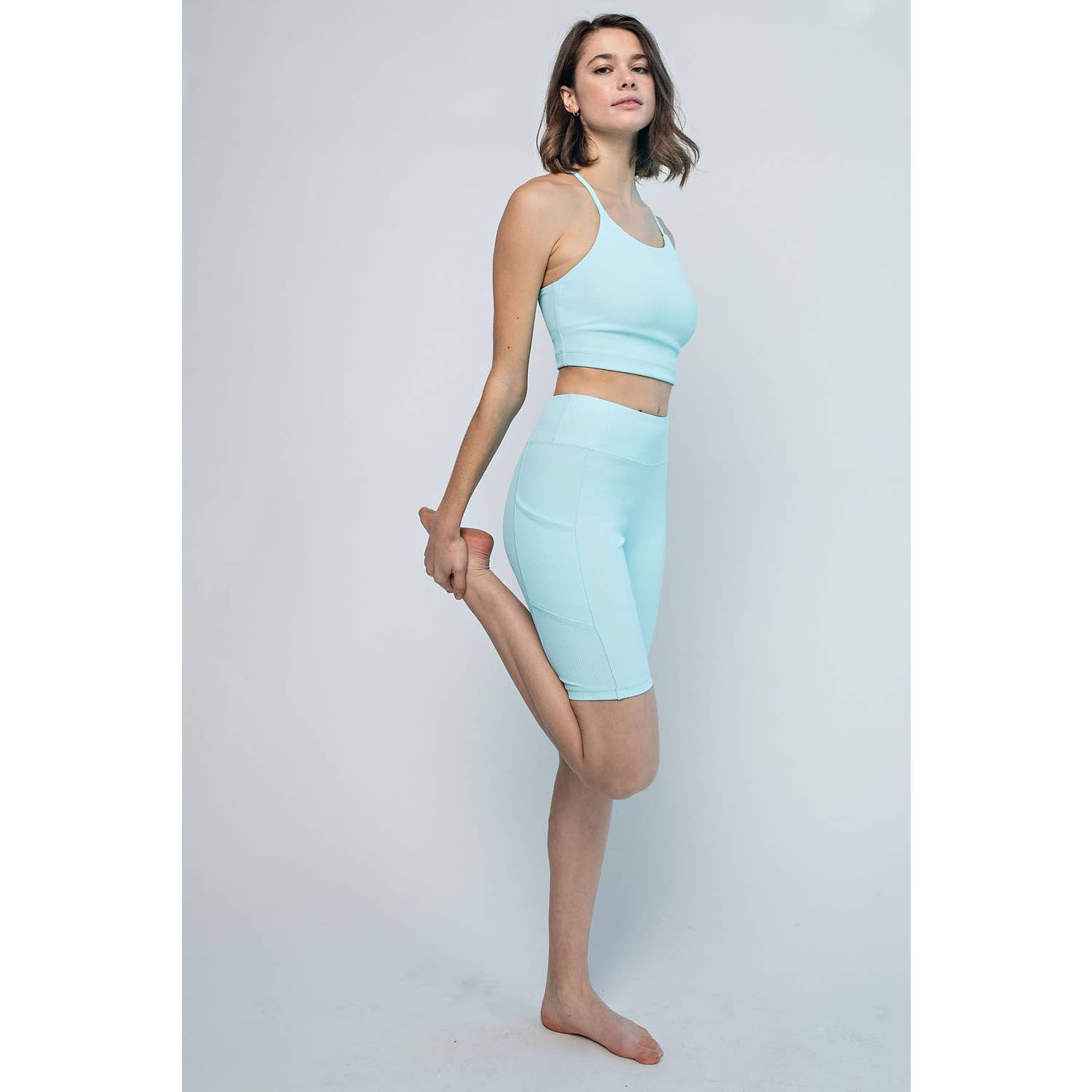 Rae Mode - Wholesale Athletic Shorts - Women's - NYLON RIB BIKER PANTS WITH SIDE POCKETS12