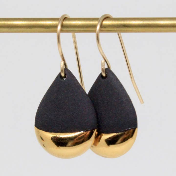 Gold Dipped Teardrop Earrings for wholesale by Mier Luo