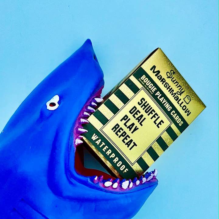 Shuffle, Deal Play, Repeat Waterproof Playing Cards for wholesale by Sunny Marshmallow