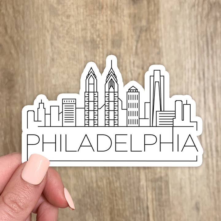 Philadelphia Skyline Sticker (20 Color Options) for wholesale by The State Stickers