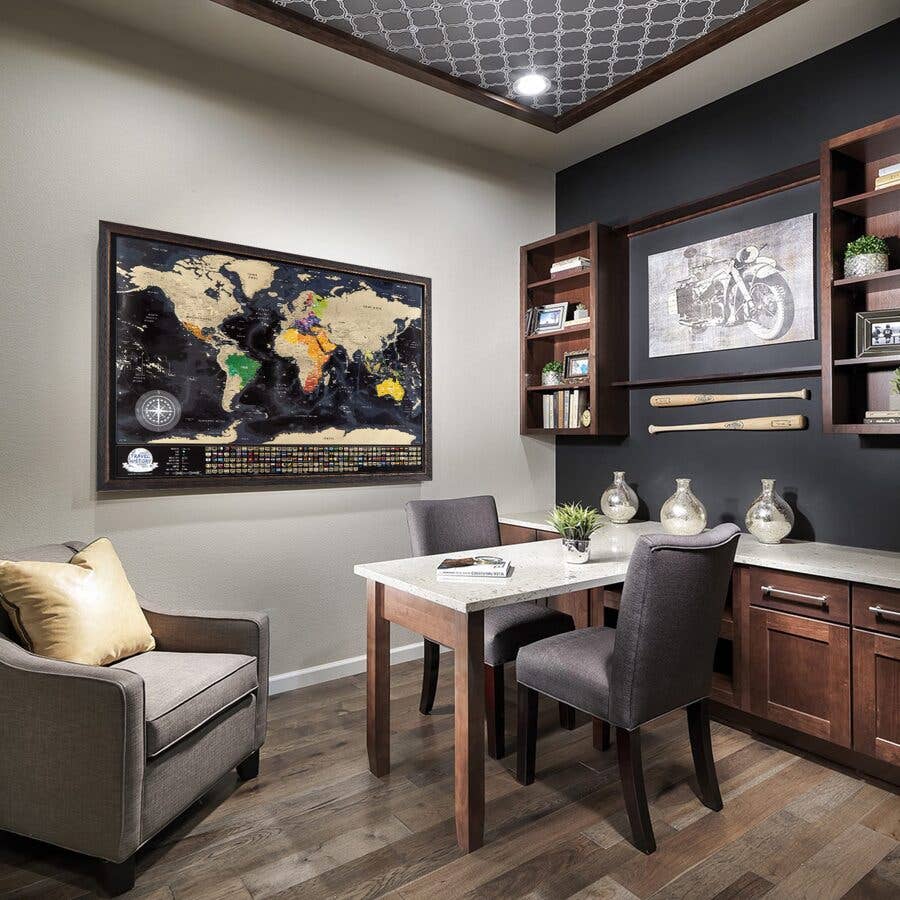 Mapidea - Wholesale Plattegrond - Scratch Off wereldkaart - kleur zwart goud - formaat 70 x 50 cm3