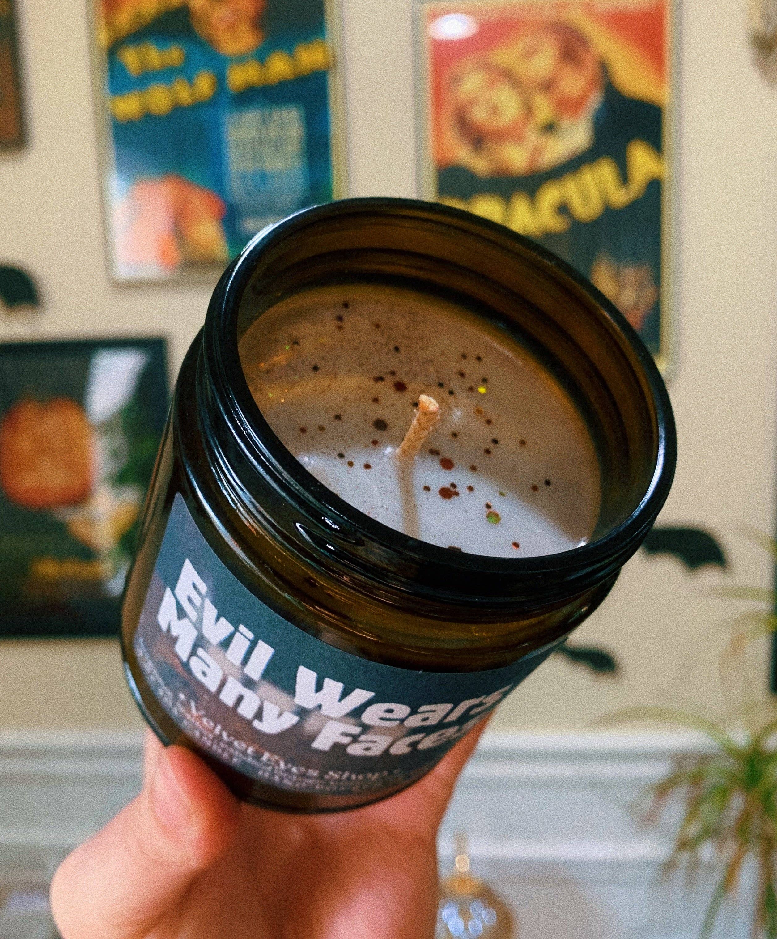 Velvet Eyes Shop - Wholesale Jar/Filled Candle - Evil Wears Many Faces Candle - Texas Chainsaw Massacre Inspired1