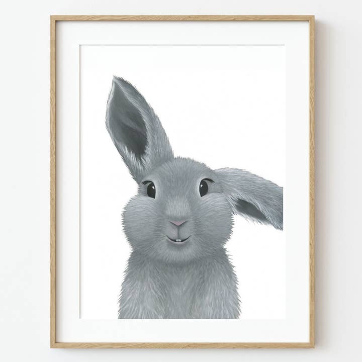 Pintura acrílica con forma de conejito, arte con animales del bosque para venta al por mayor de Reflections by Megan