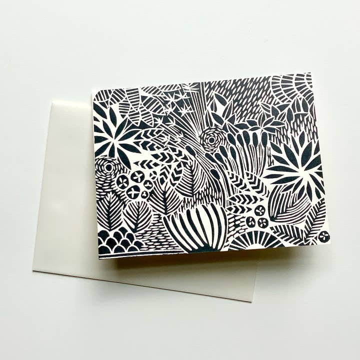 Garden Card-Hand Printed Hand Stamped Greeting Card for wholesale by Jeanne McGee