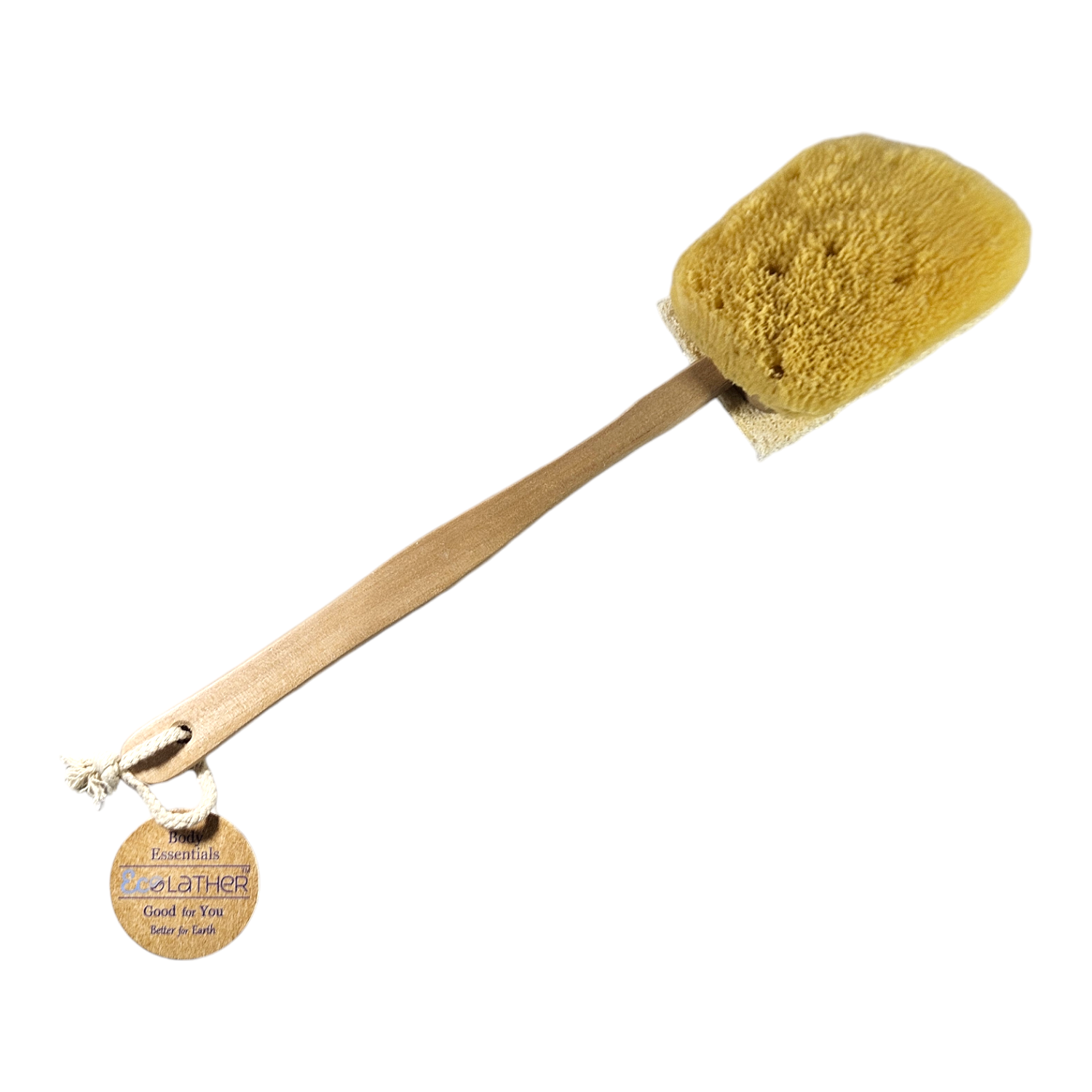 Sponges Direct - Wholesale Bath Pouf/Sponge - Double Sided - Natural Sea Sponge + Loofah Stick		
0