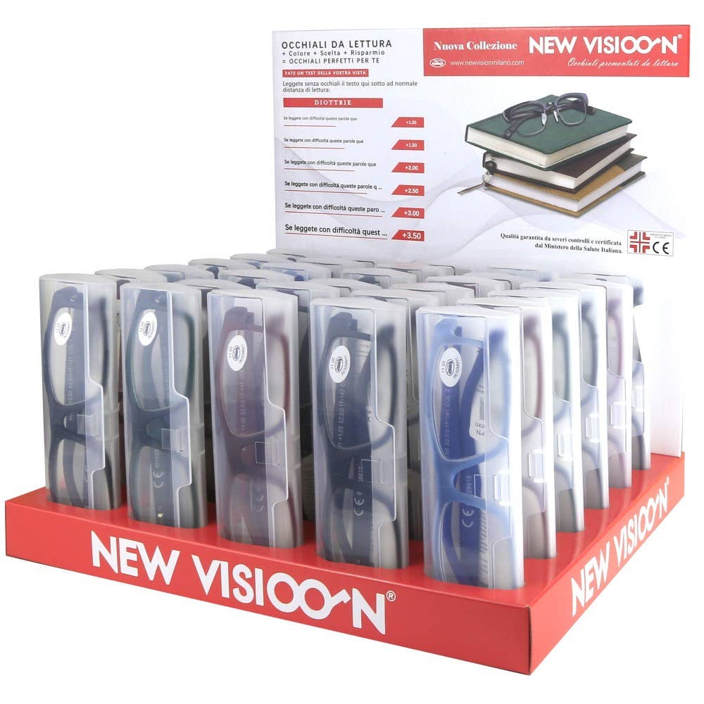 NEW VISION MILANO SRL - Wholesale Retailerdispay - Complete toonbankdisplay met 30 leesbrillen - rood9