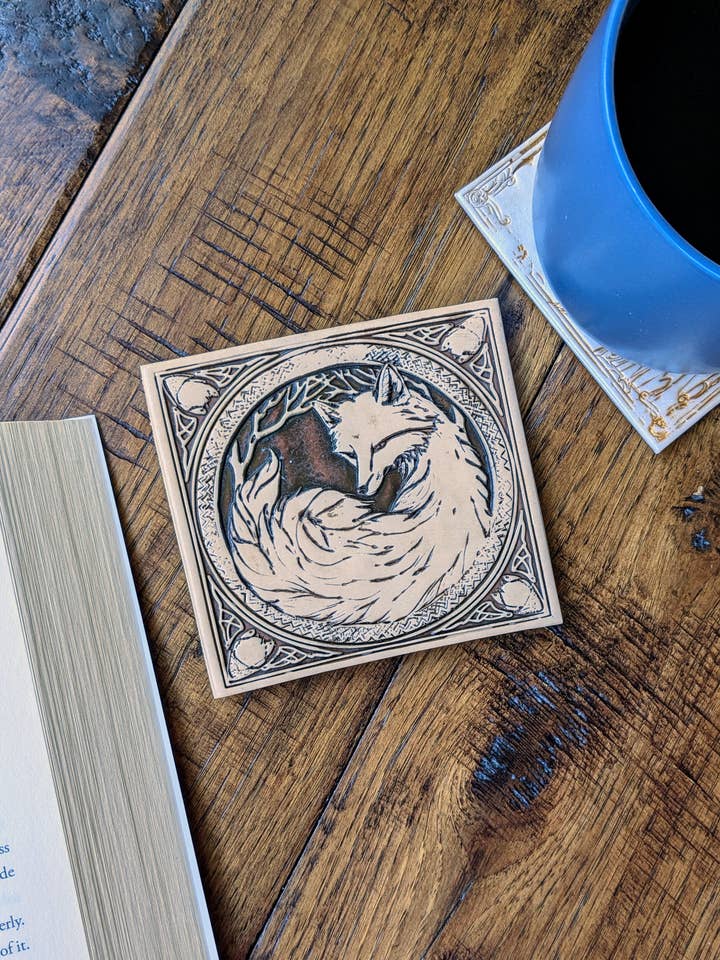Brown Fox Polymer Clay Coaster for wholesale by Stag and Branch