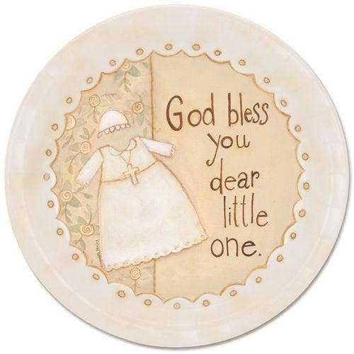 Baptism Dear Little One with Scripture Paper Plate for wholesale by Divinity Boutique