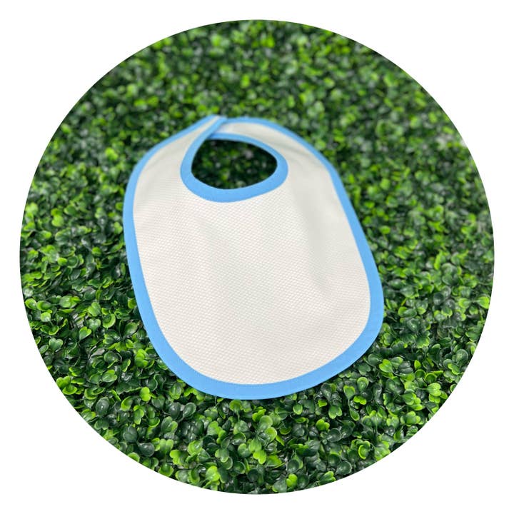 THE ROYALTY COLLECTION - Wholesale Bib - Baby - White Cotton Pique Baby Bib with Plain Trim