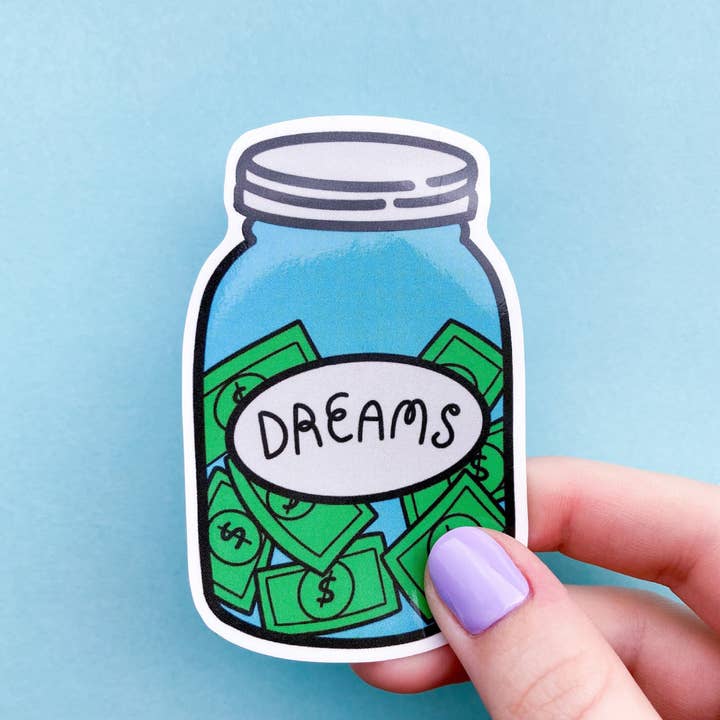 Dreams Jar | Autocollant en vinyle | Autocollant kawaii | Dollar Jar pour la vente par Le Petit Pin